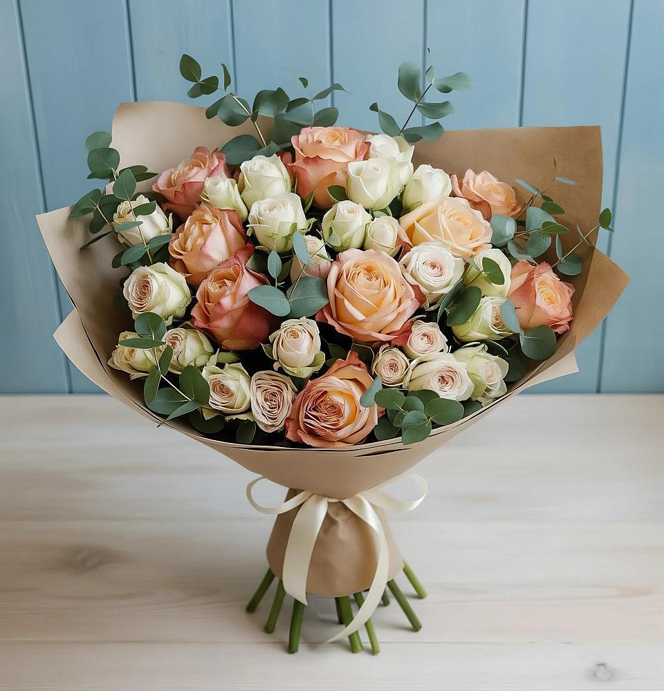 Букет цветов из: Альстромерии и Розы в Алуште